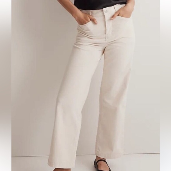 NWT Madewell Emmett 2.0 Wide Leg Corduroy Pants Antique Cream Women’s Plus Sizes - Picture 3 of 10